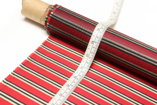 Red Green Black Yellow Stripe Silk Fabric