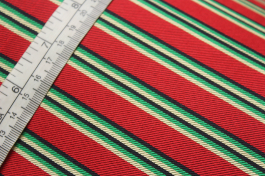 Red Green Black Yellow Stripe Silk Fabric