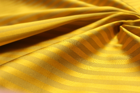 Gold Mustard Stripe Silk Fabric