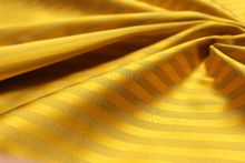 Load image into Gallery viewer, Gold Mustard Stripe Silk Fabric
