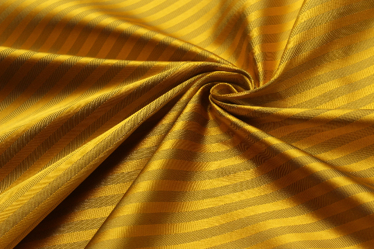 Gold Mustard Stripe Silk Fabric