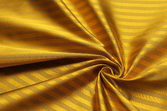 Gold Mustard Stripe Silk Fabric