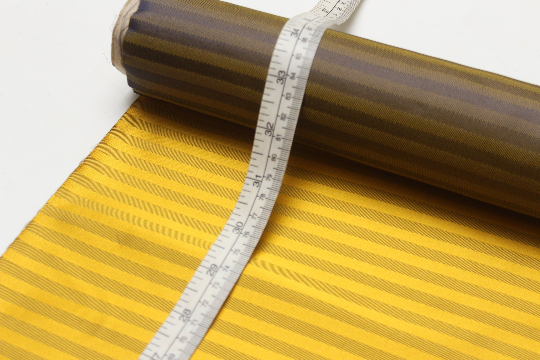 Gold Mustard Stripe Silk Fabric