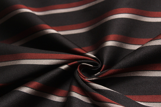 Black Brown Grey Stripe Silk Fabric