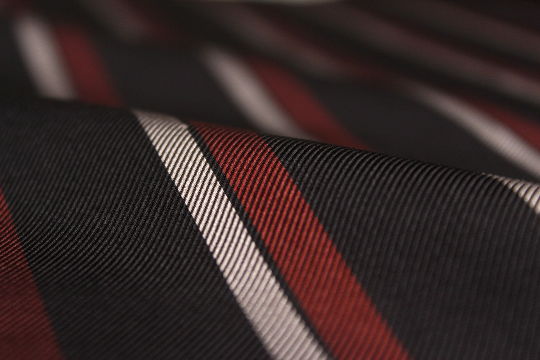 Black Brown Grey Stripe Silk Fabric