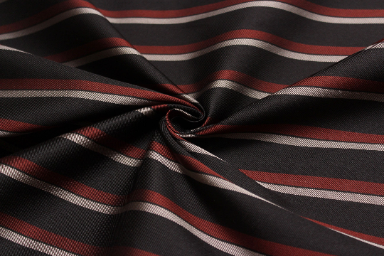 Black Brown Grey Stripe Silk Fabric