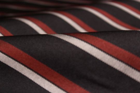 Black Brown Grey Stripe Silk Fabric