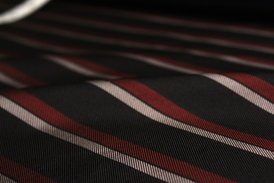 Black Brown Grey Stripe Silk Fabric