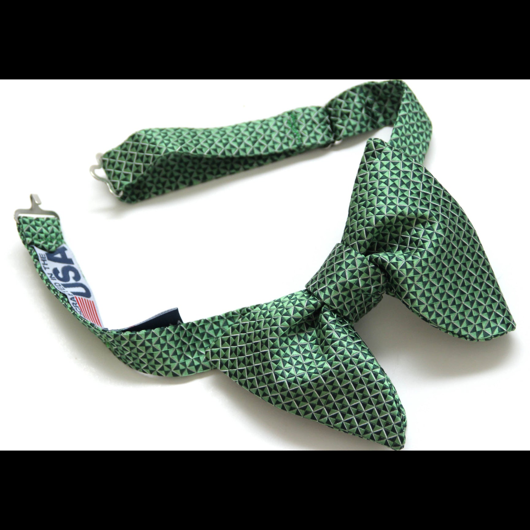 Pre-tied style f Green Ornament Large Silk Bow Tie