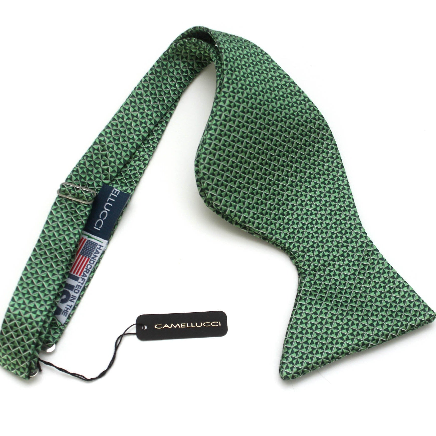 Green Ornament Large Silk Bow Tie | Camellucci