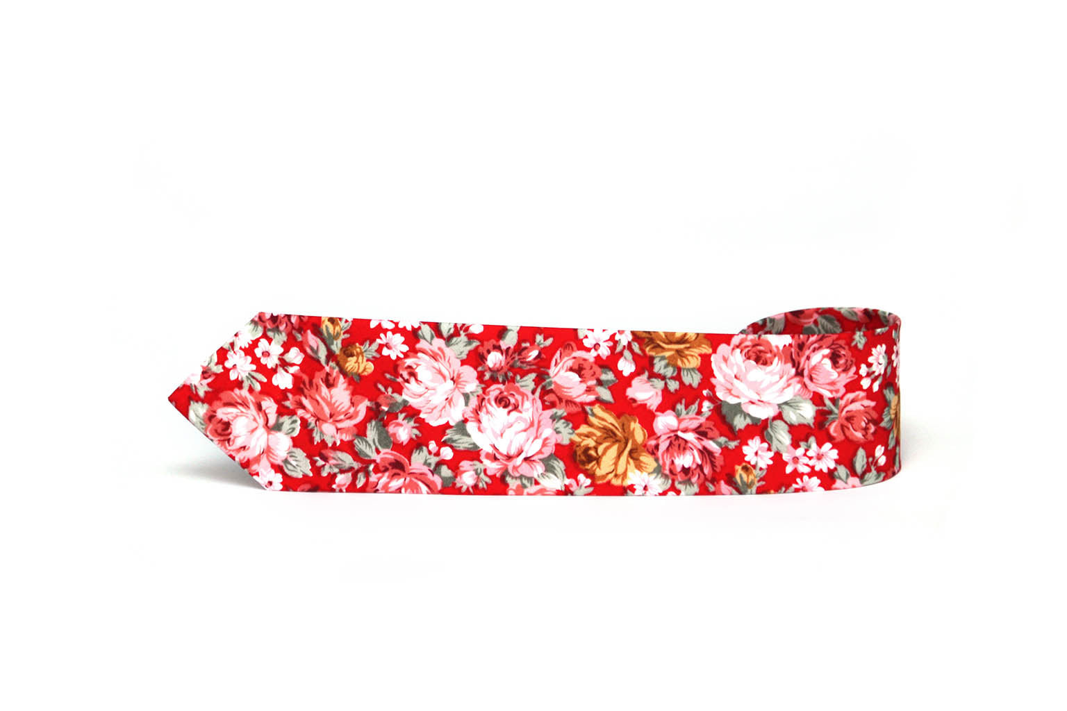 Red Floral Cotton Necktie