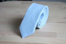 Load image into Gallery viewer, Dusty Blue Linen Necktie
