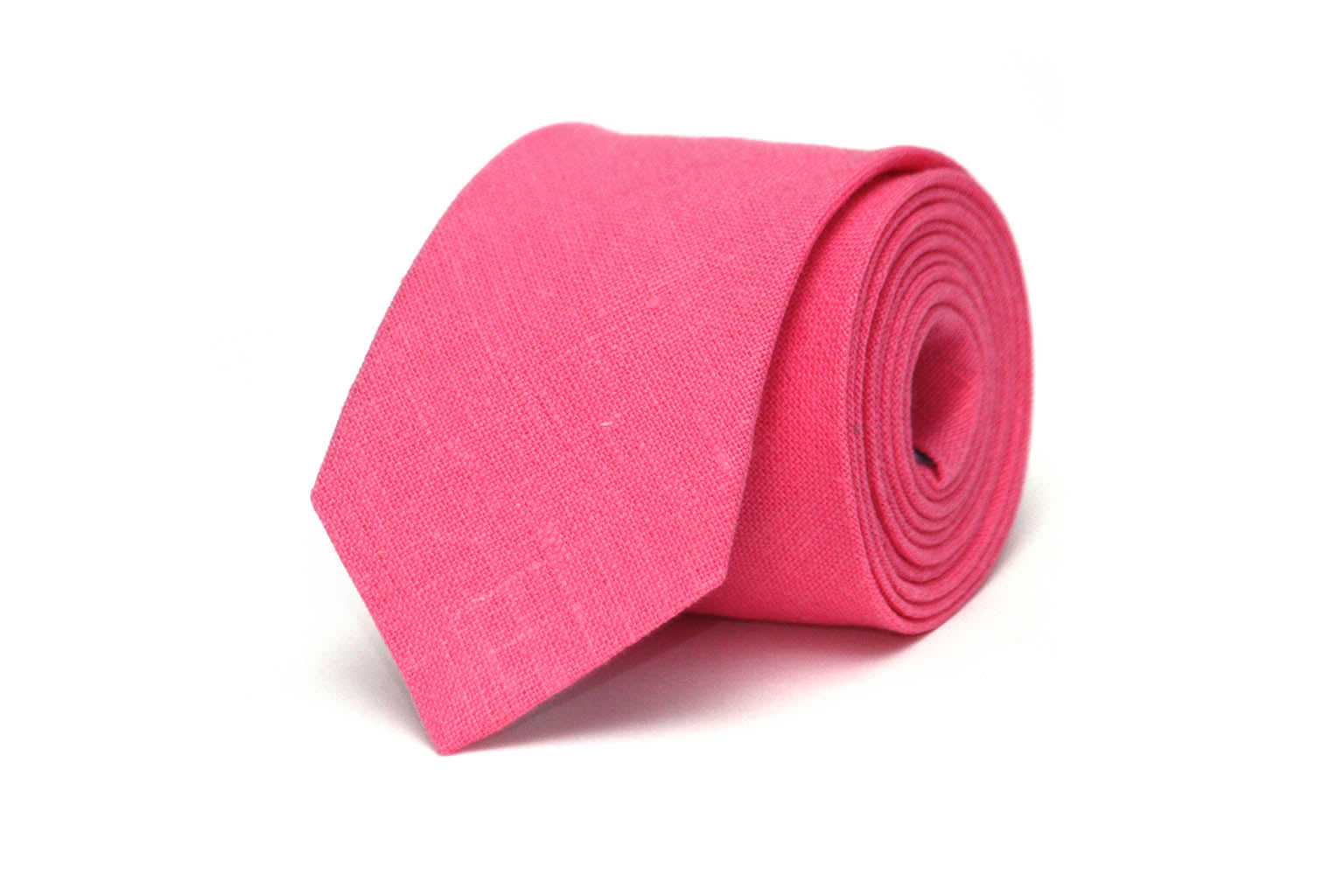 Hot Pink Linen Necktie
