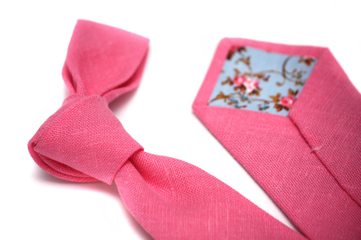 Hot Pink Linen Necktie