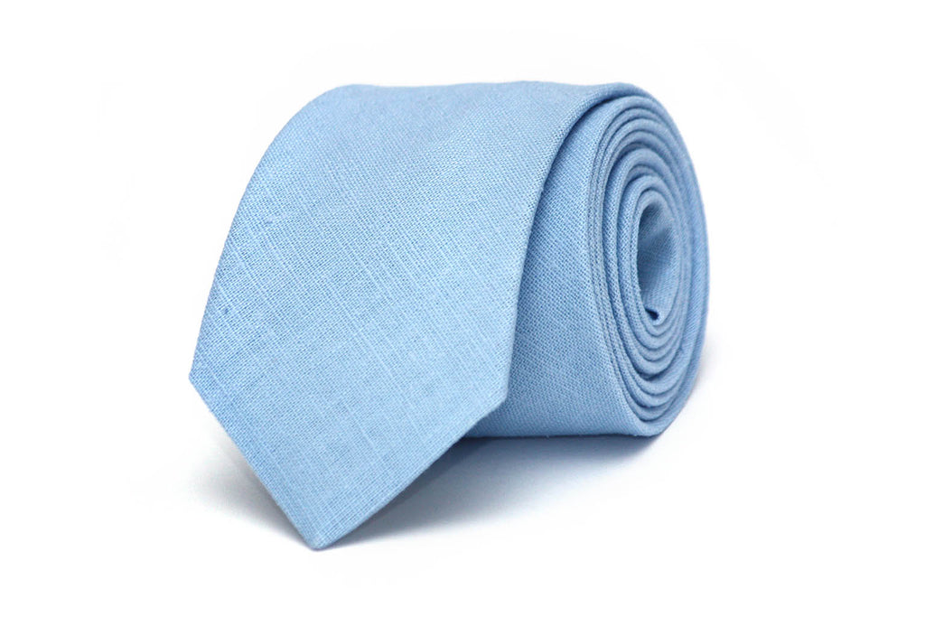 Dusty Blue Linen Necktie