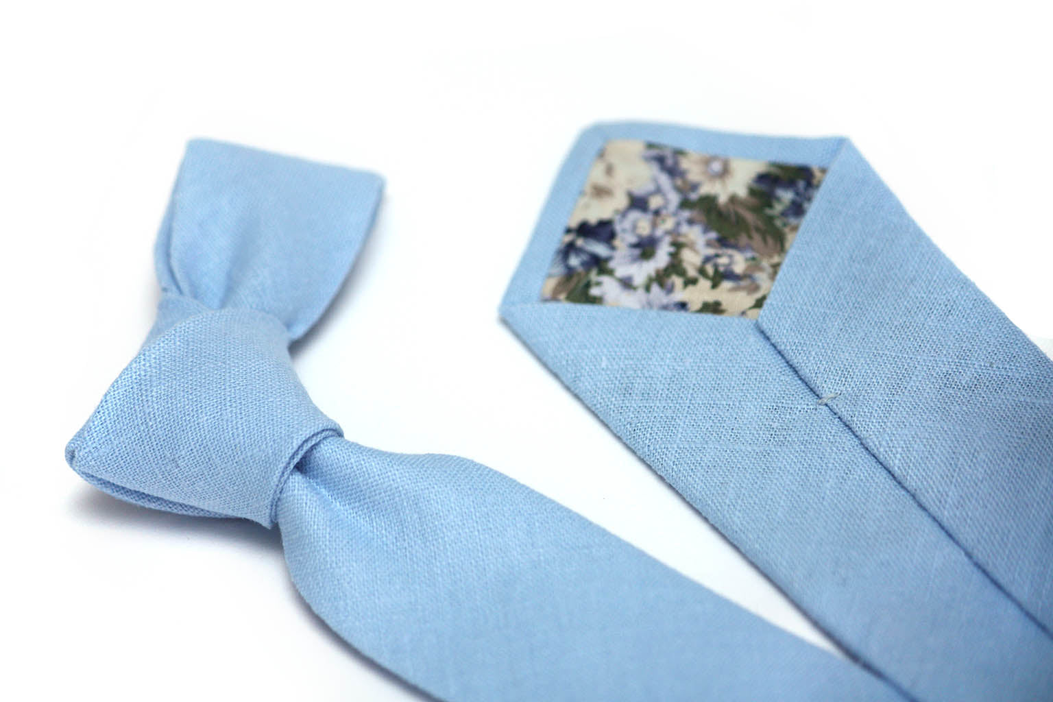 Dusty Blue Linen Necktie