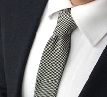 Load image into Gallery viewer, Black Houndstooth Wool Necktie
