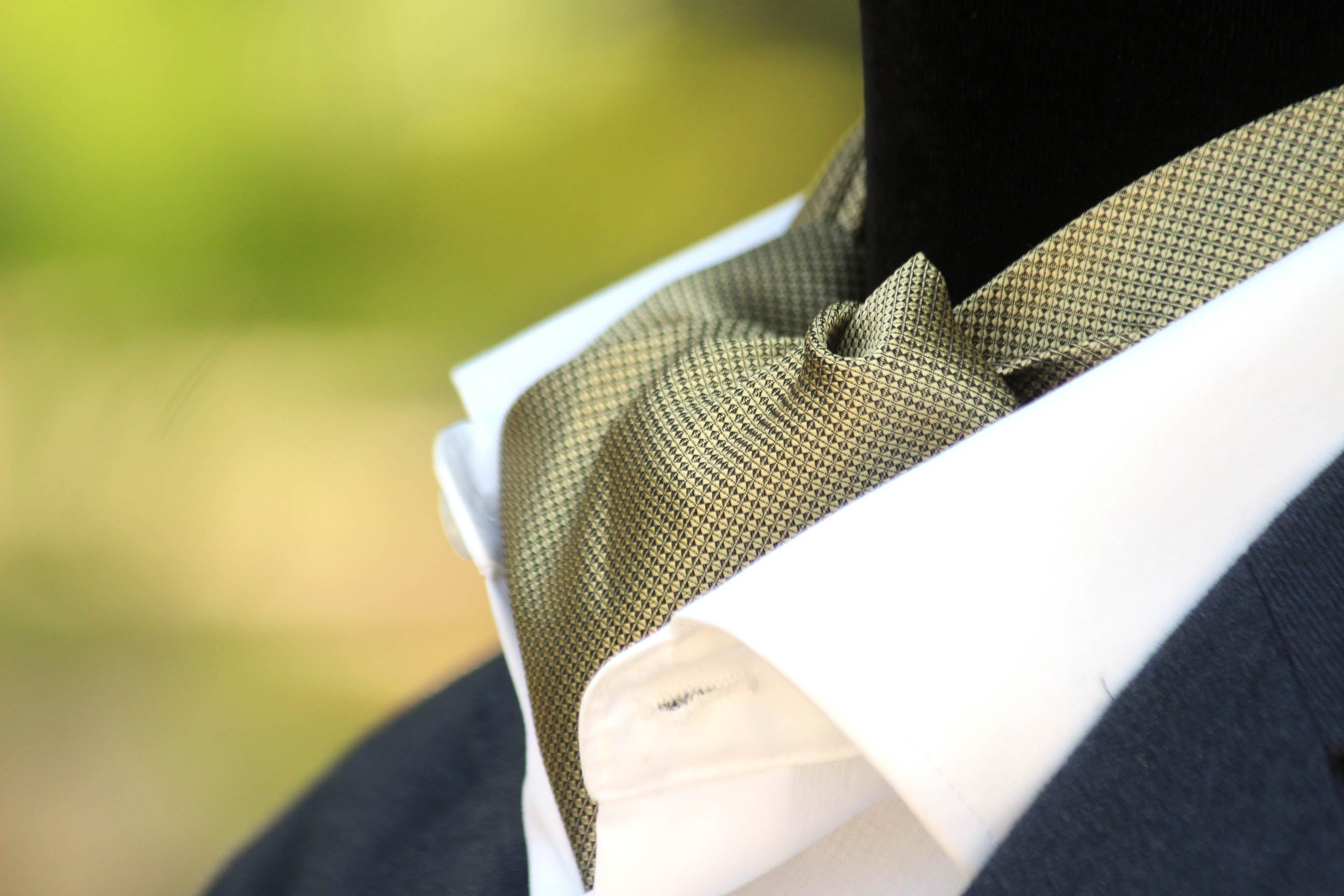 Gold Solid Wedding Cravat Ascot