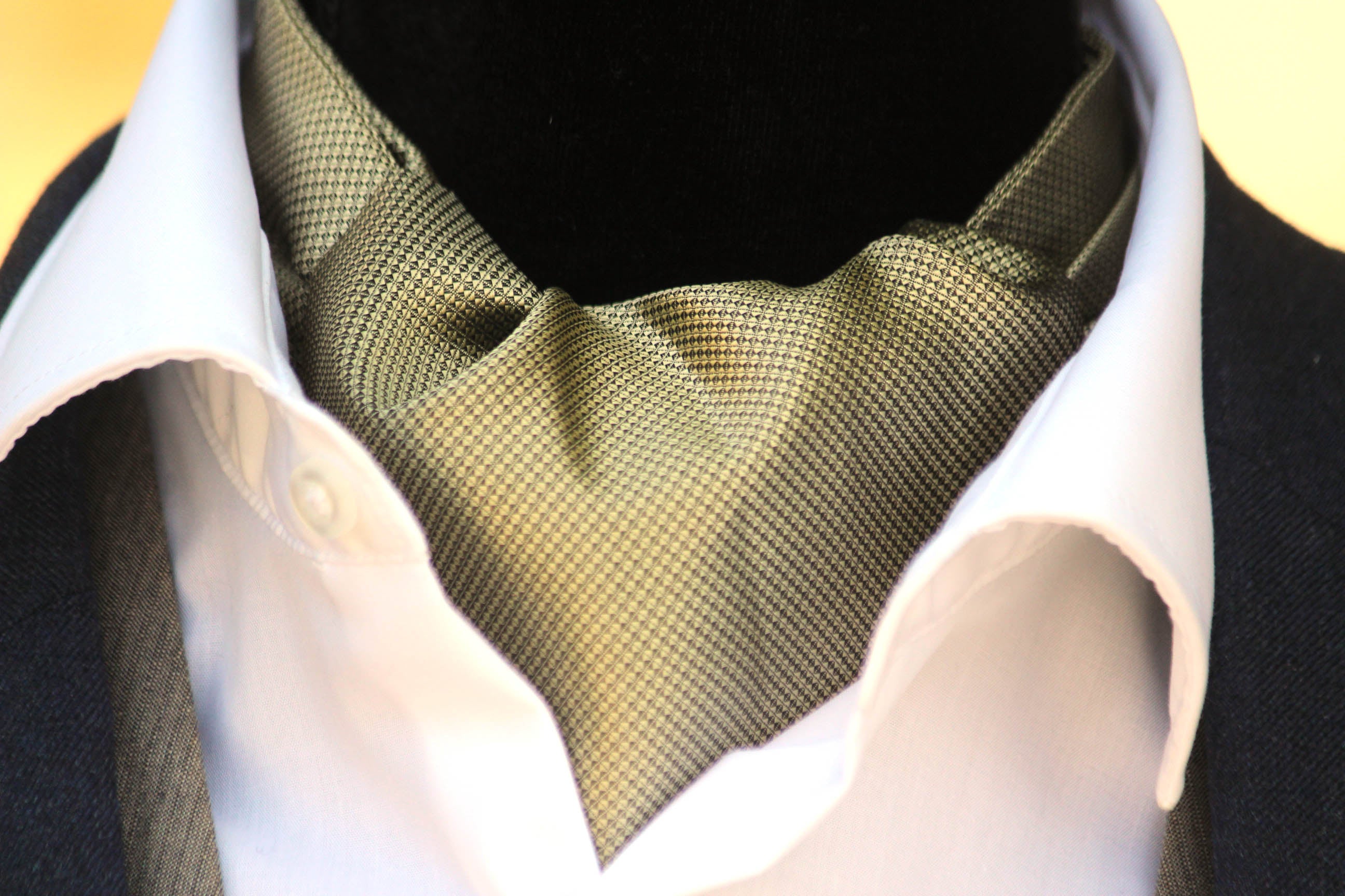 Gold Solid Wedding Cravat Ascot