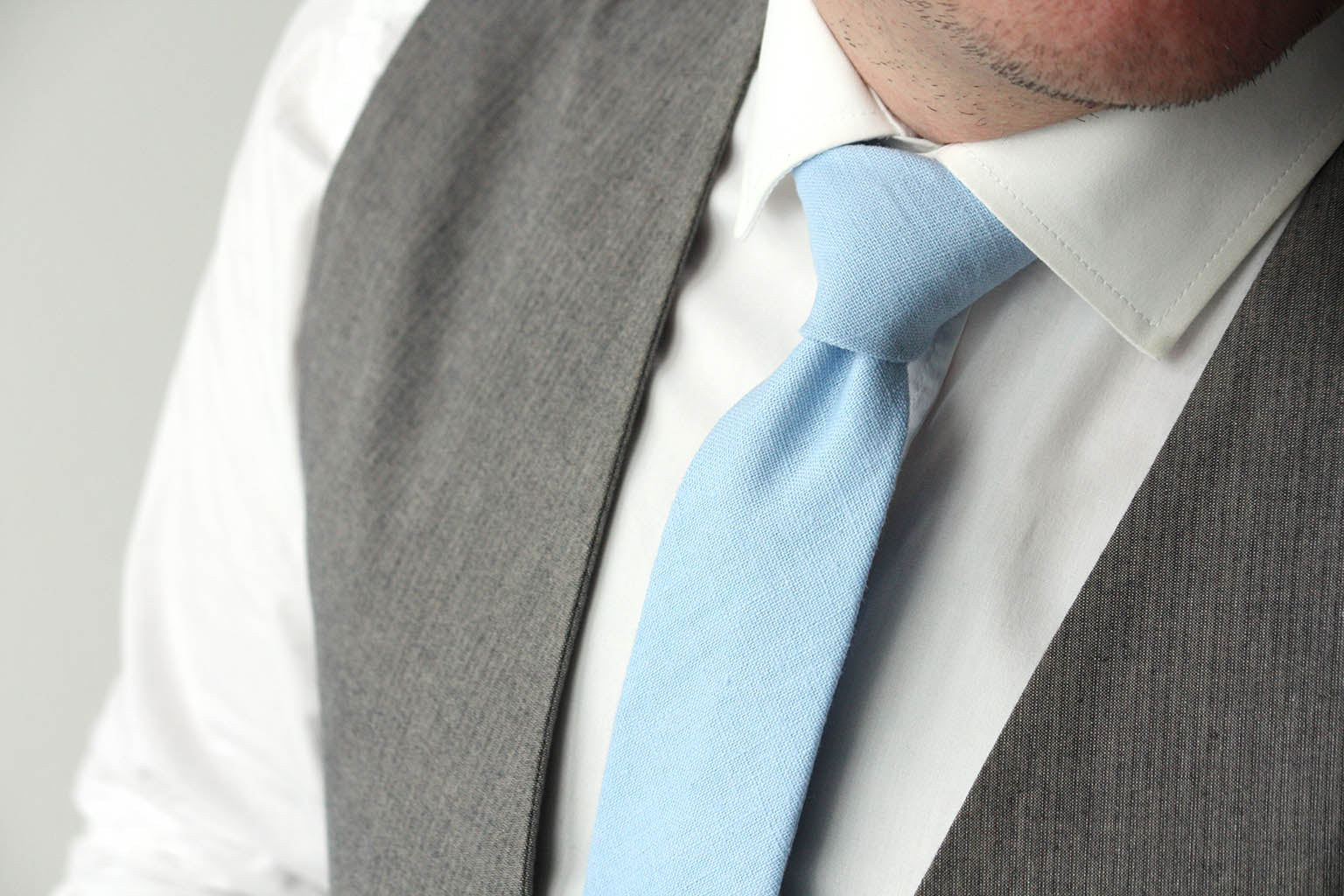 Dusty Blue Linen Necktie
