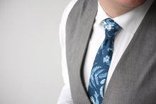 Load image into Gallery viewer, Dusty Blue Floral Necktie
