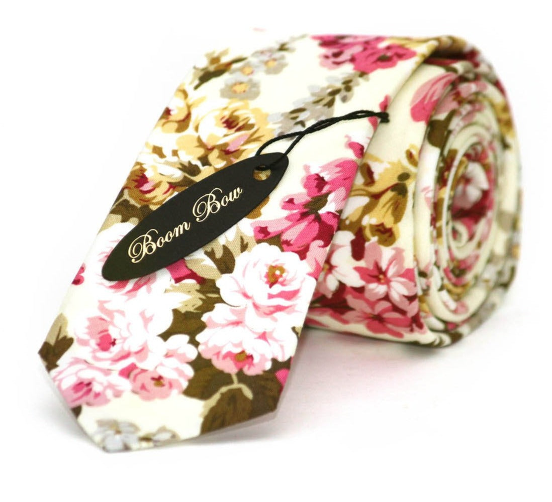 Pink Floral Necktie
