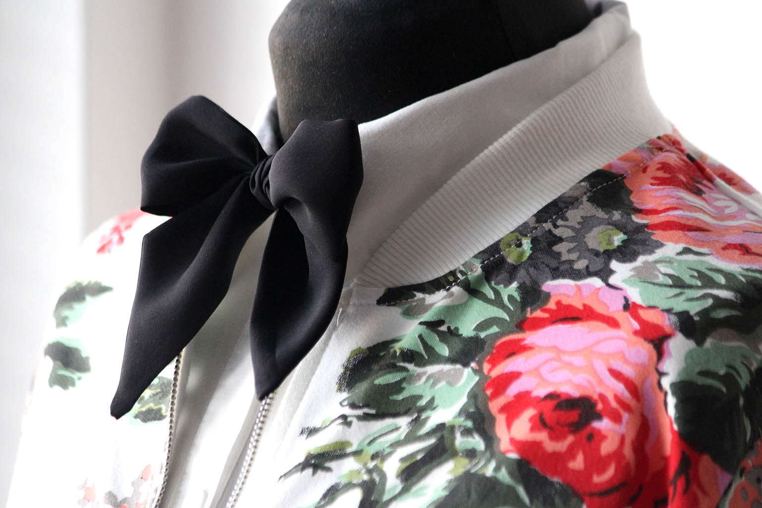 Black Solid Silk Skinny Scarf