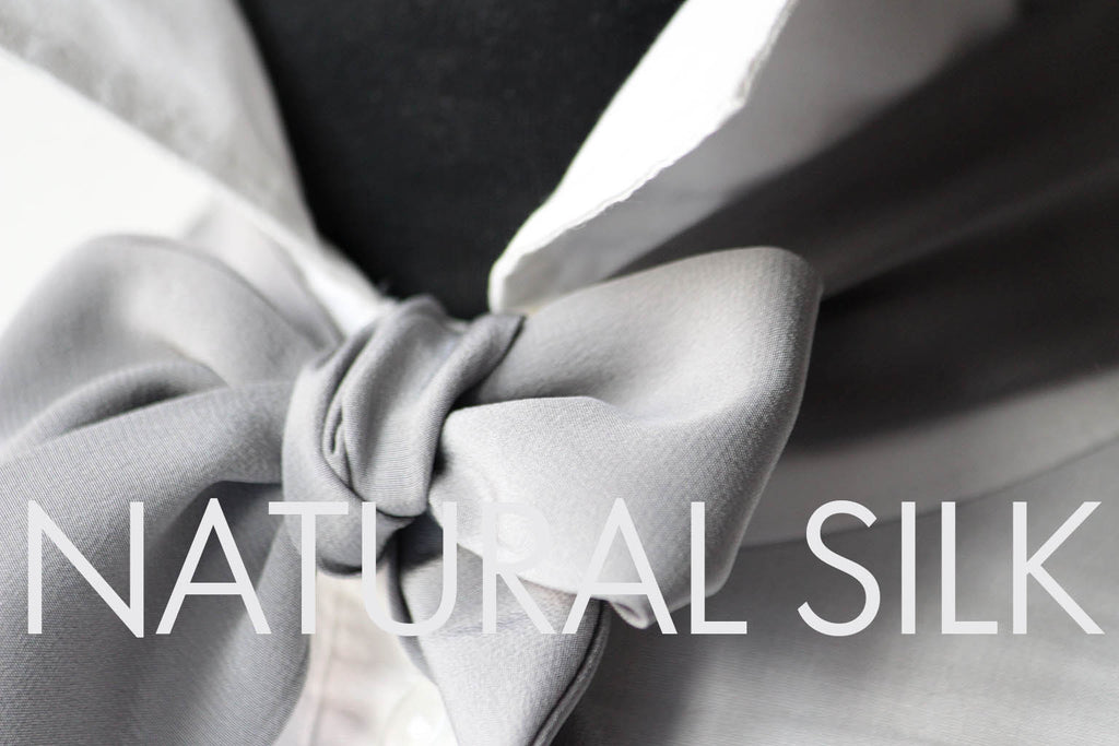 Grey Solid Silk Skinny Scarf