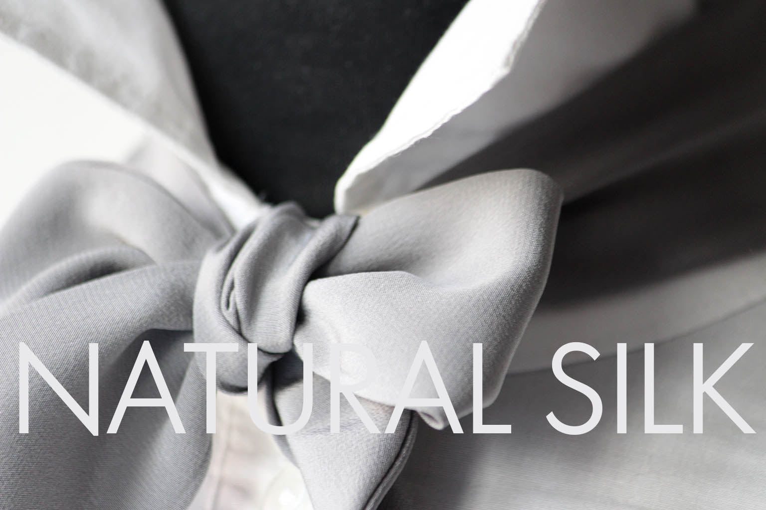 Grey Solid Silk Skinny Scarf