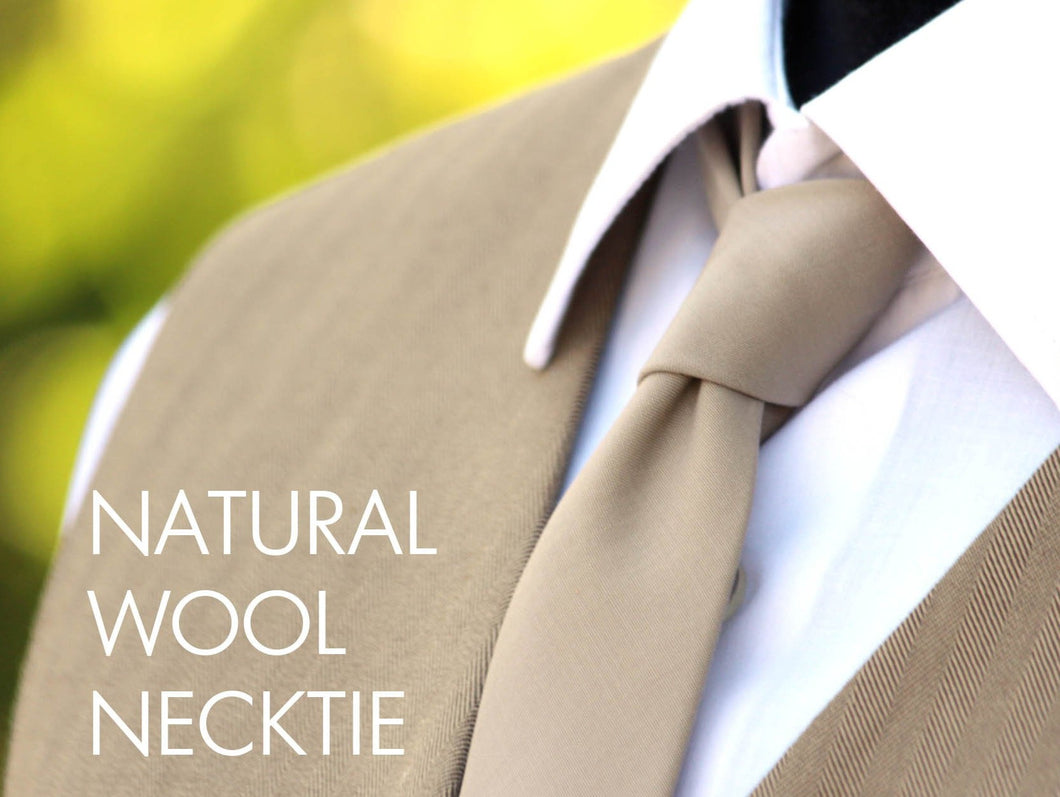 Grey Brown Wool Necktie