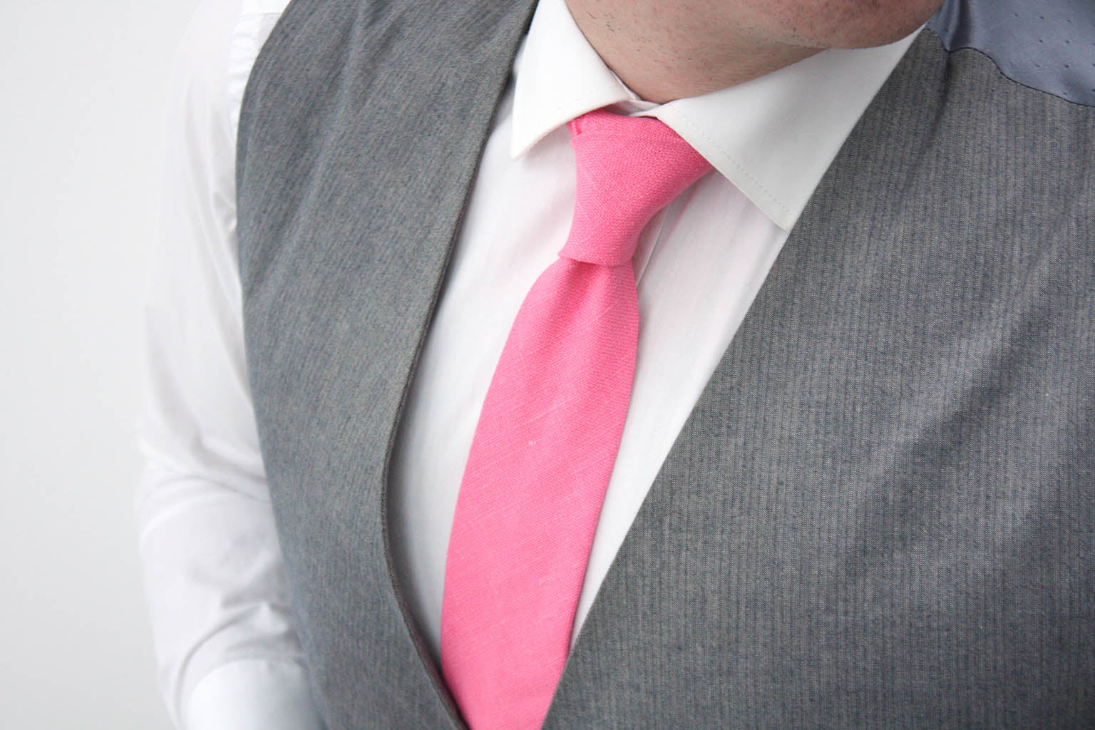 Hot Pink Linen Necktie