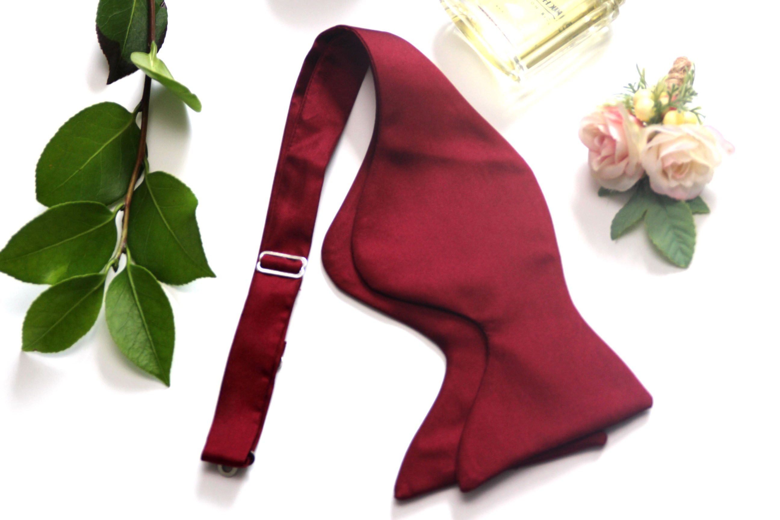 Maroon Self-tied Large Bow tie