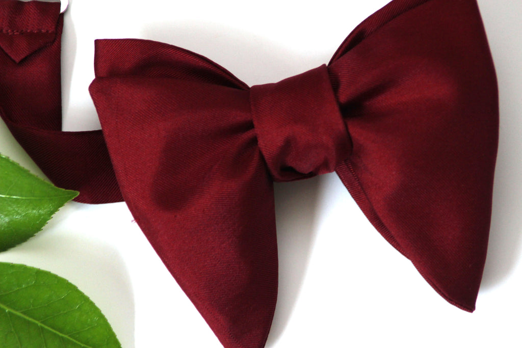 Maroon Self-tied Large Bow tie