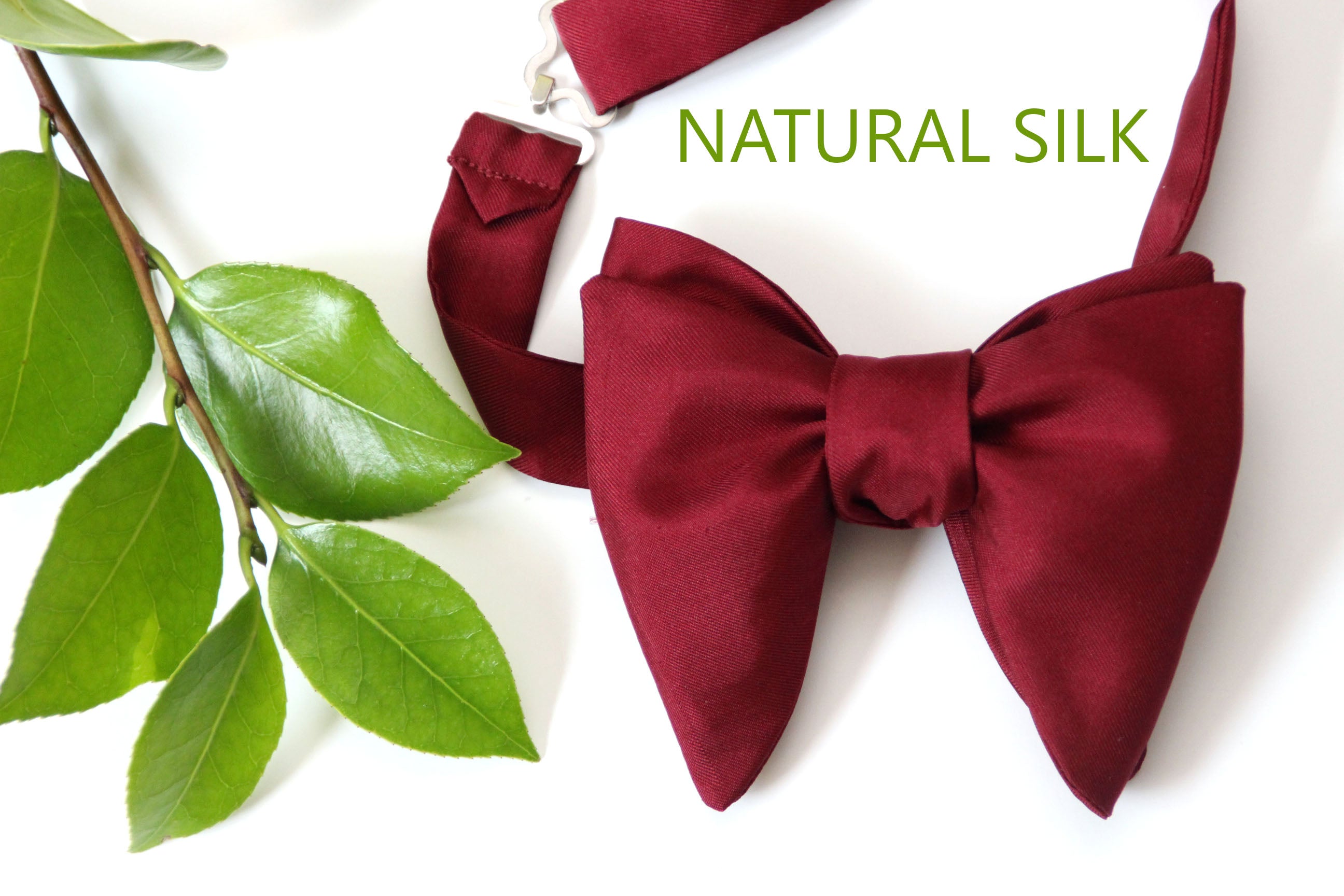 Maroon Self-tied Large Bow tie