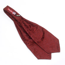 Load image into Gallery viewer, Maroon Paisley Silk Ascot
