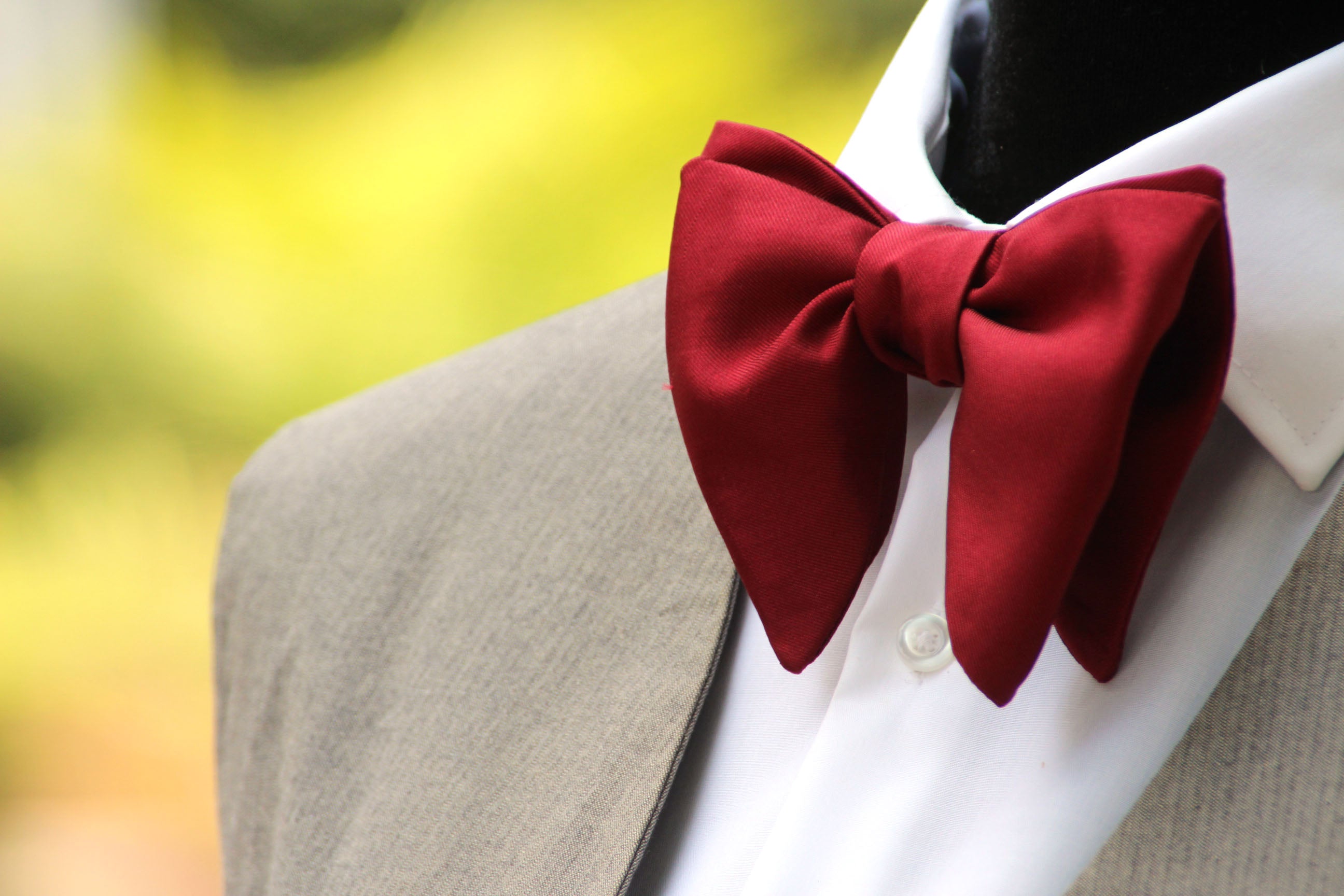 Maroon Self-tied Large Bow tie