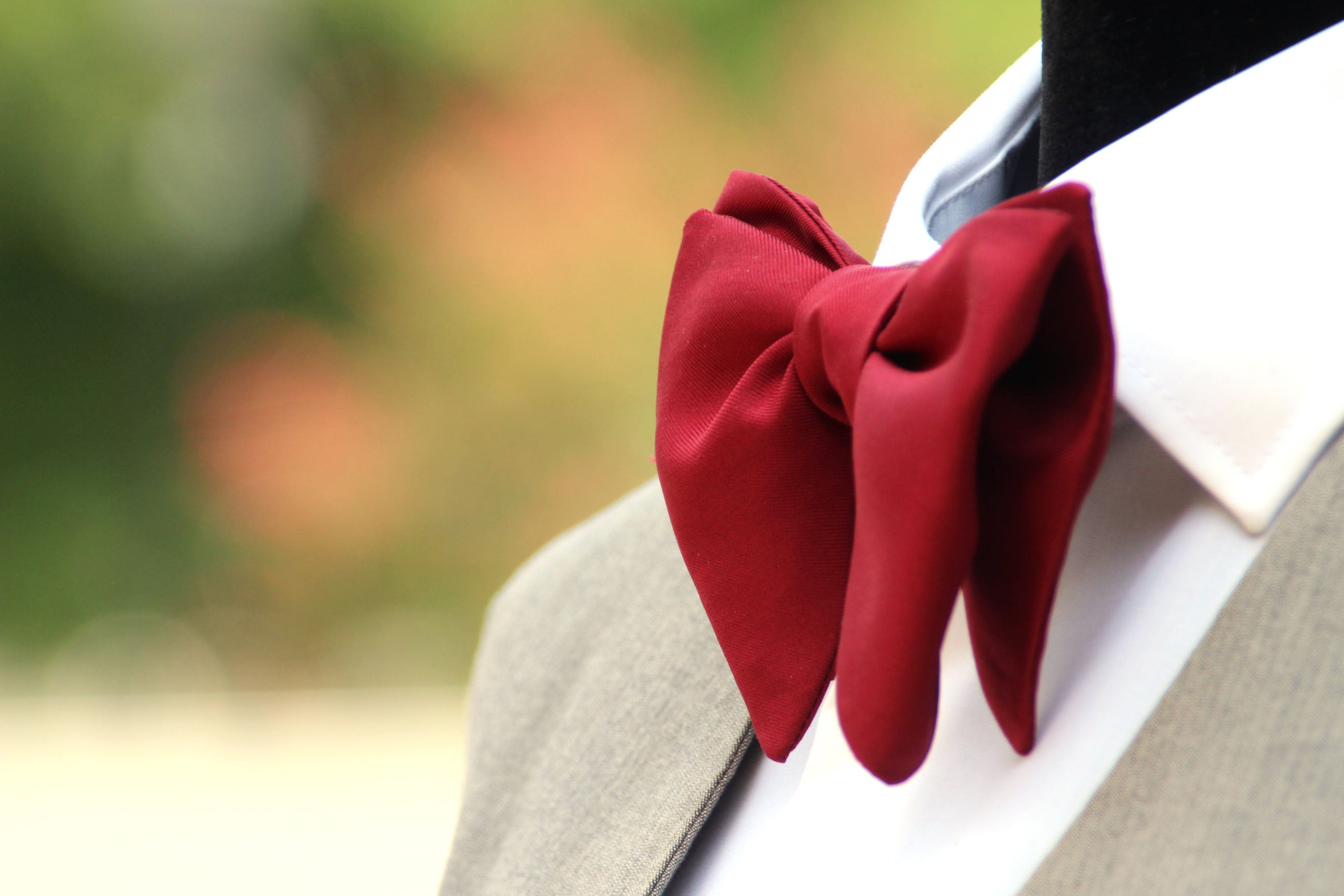 Maroon Self-tied Large Bow tie