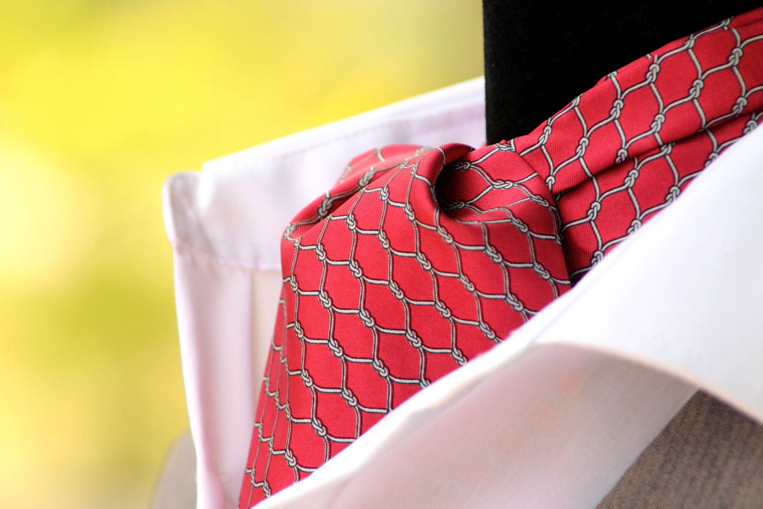 Red ornament Silk Ascot