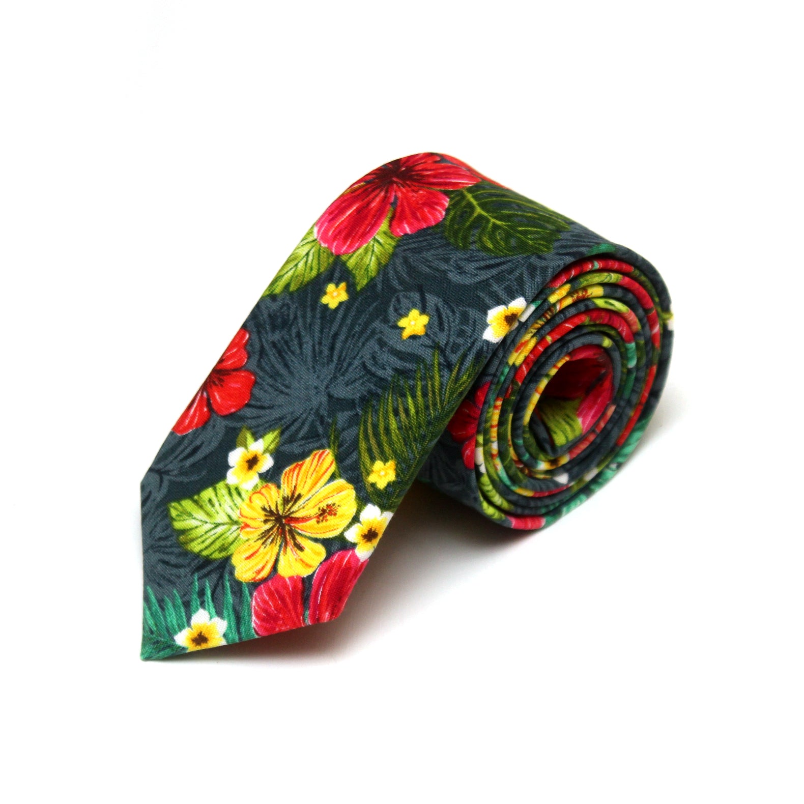 Tropical Green Forest Floral Necktie