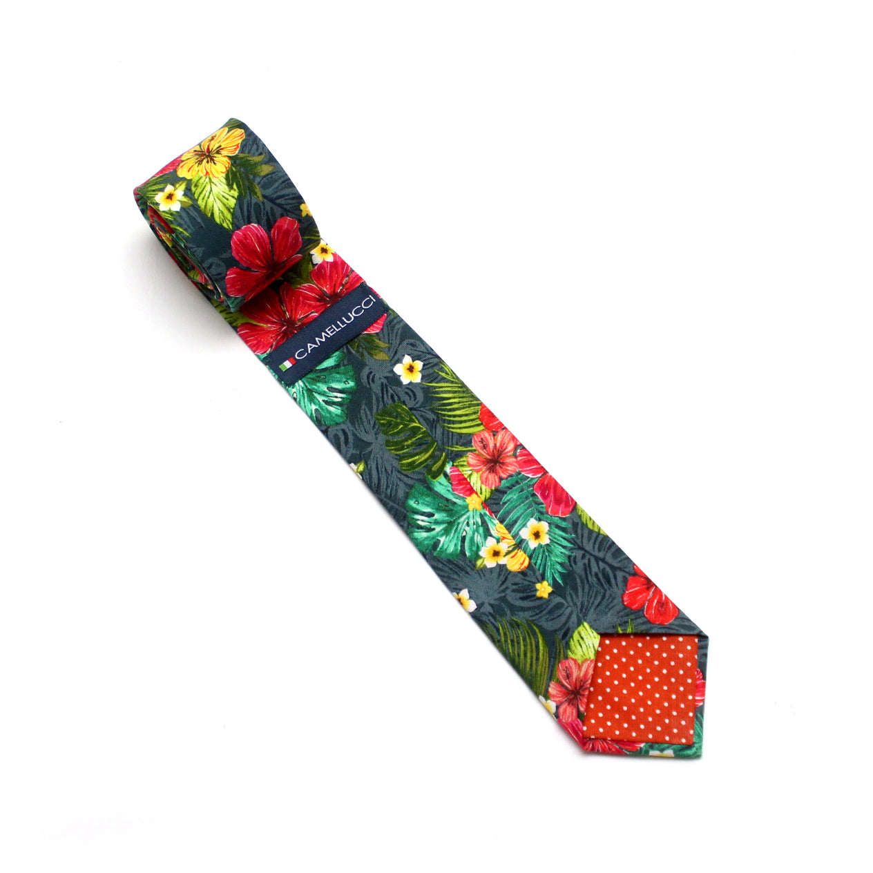 Tropical Green Forest Floral Necktie