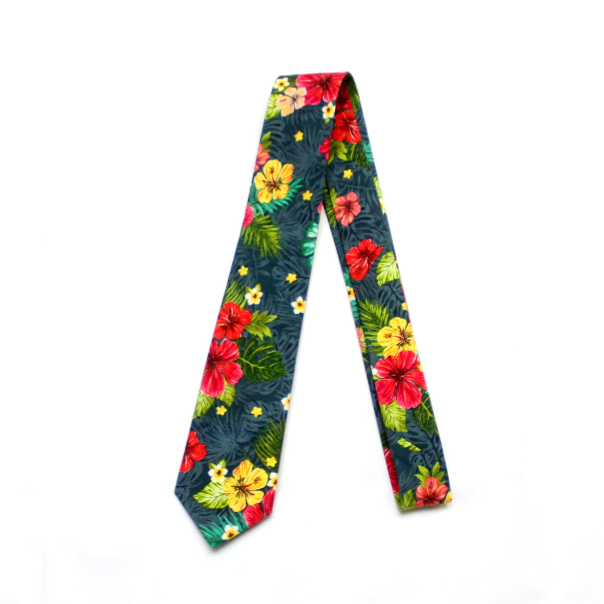 Tropical Green Forest Floral Necktie
