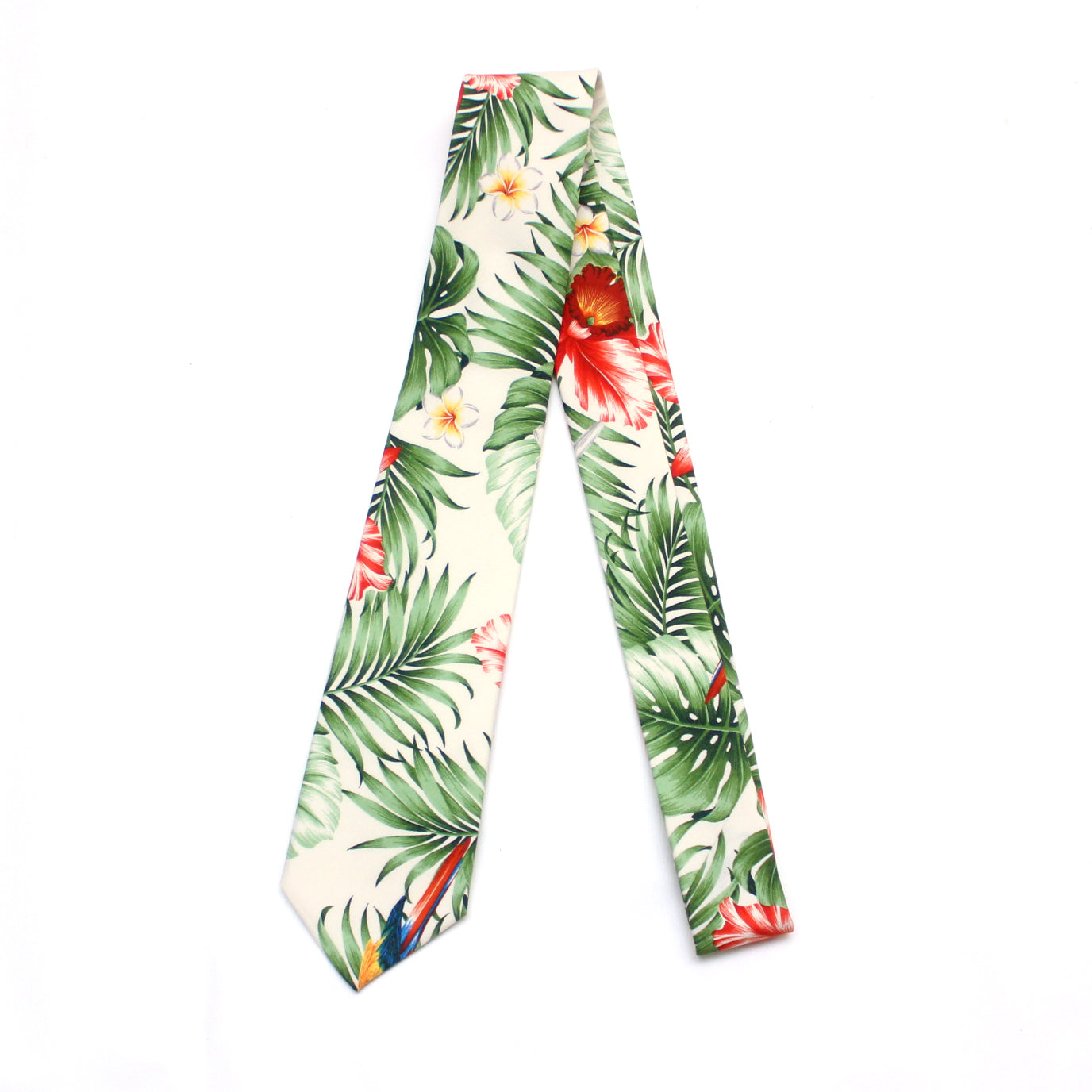 Tropical Green Floral Necktie
