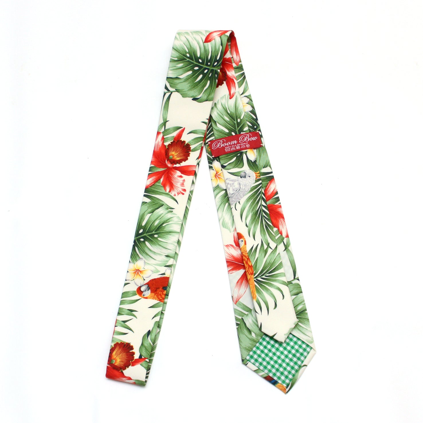 Tropical Green Floral Necktie
