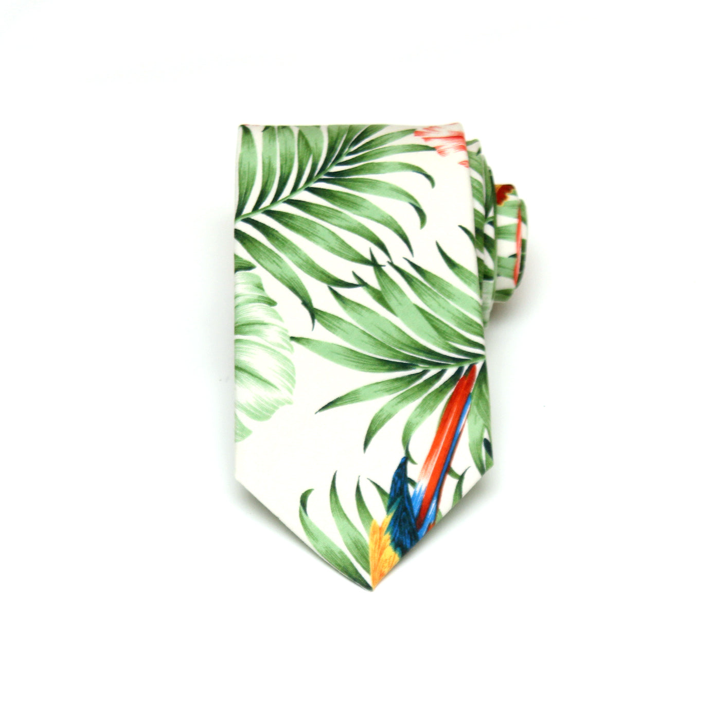 Tropical Green Floral Necktie