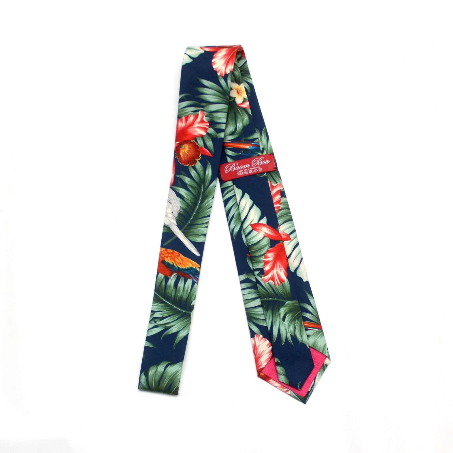 Tropical Navy Green Floral Necktie