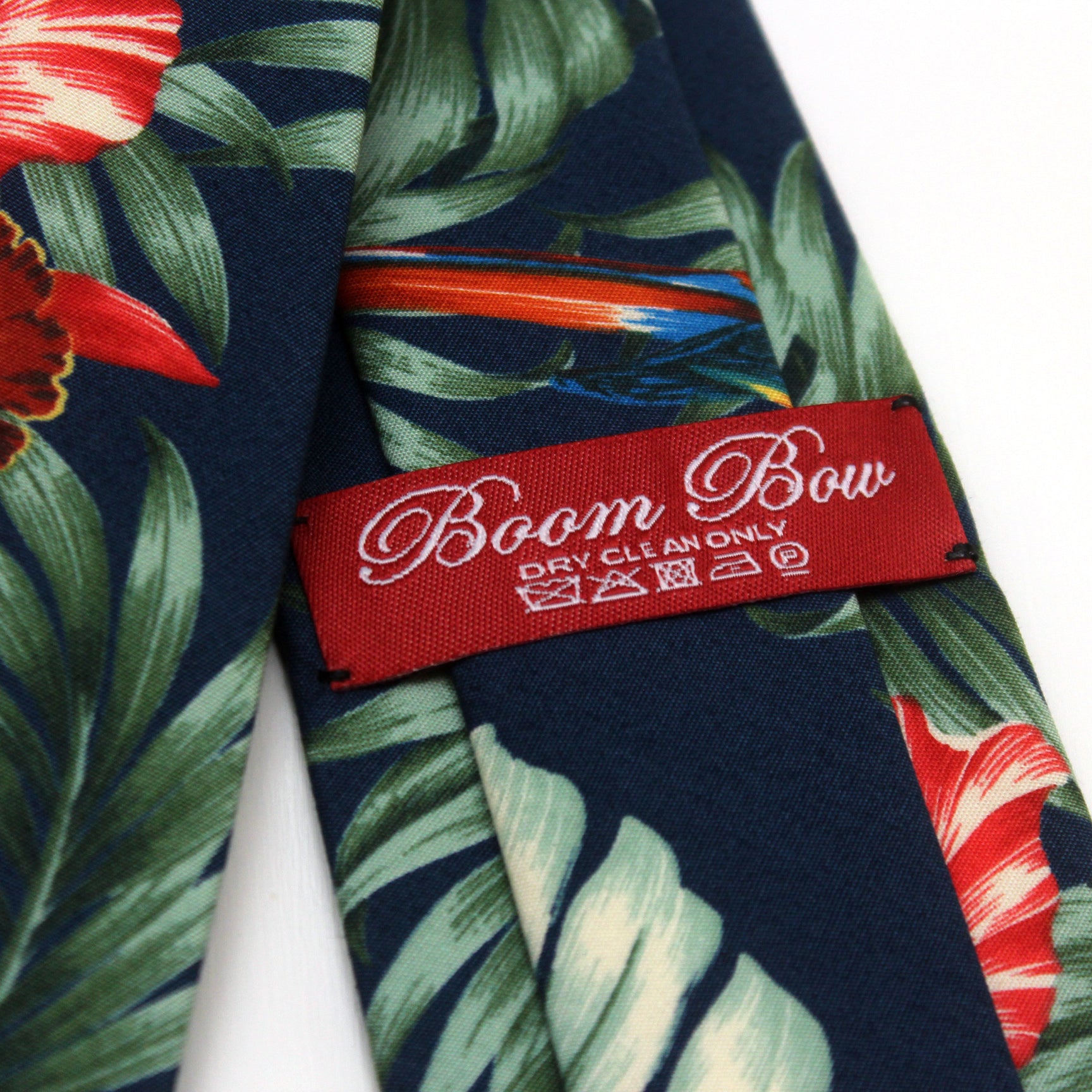 Tropical Navy Green Floral Necktie