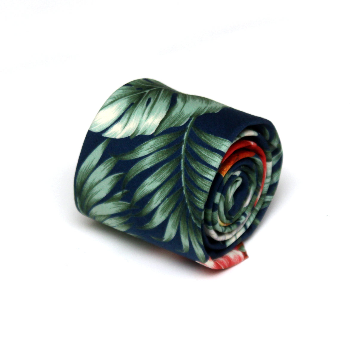Tropical Navy Green Floral Necktie