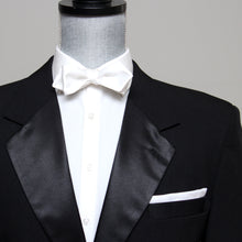 Load image into Gallery viewer, White Satin Tuxedo Self-tied Bow Tie
