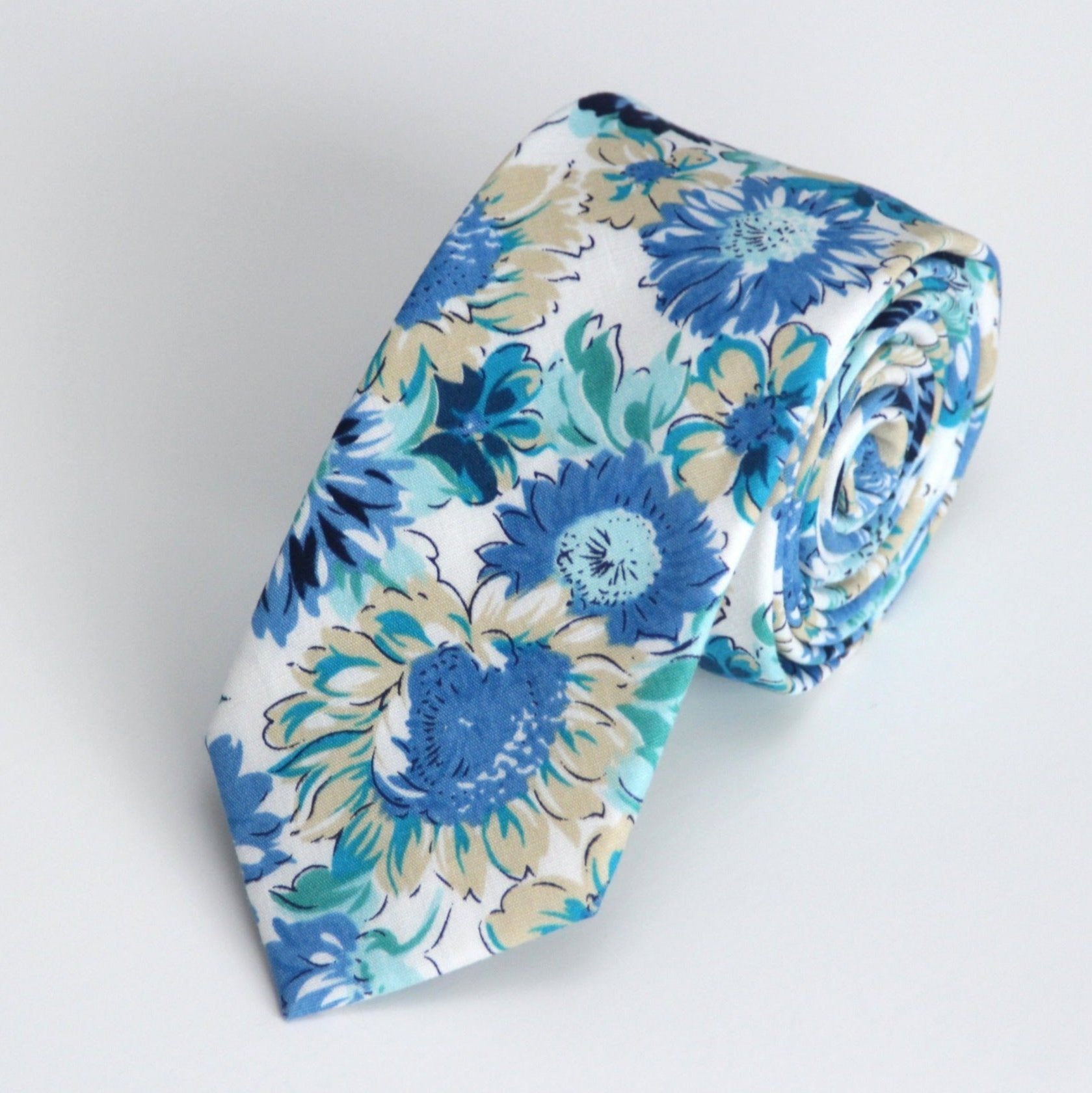Blue Floral Necktie