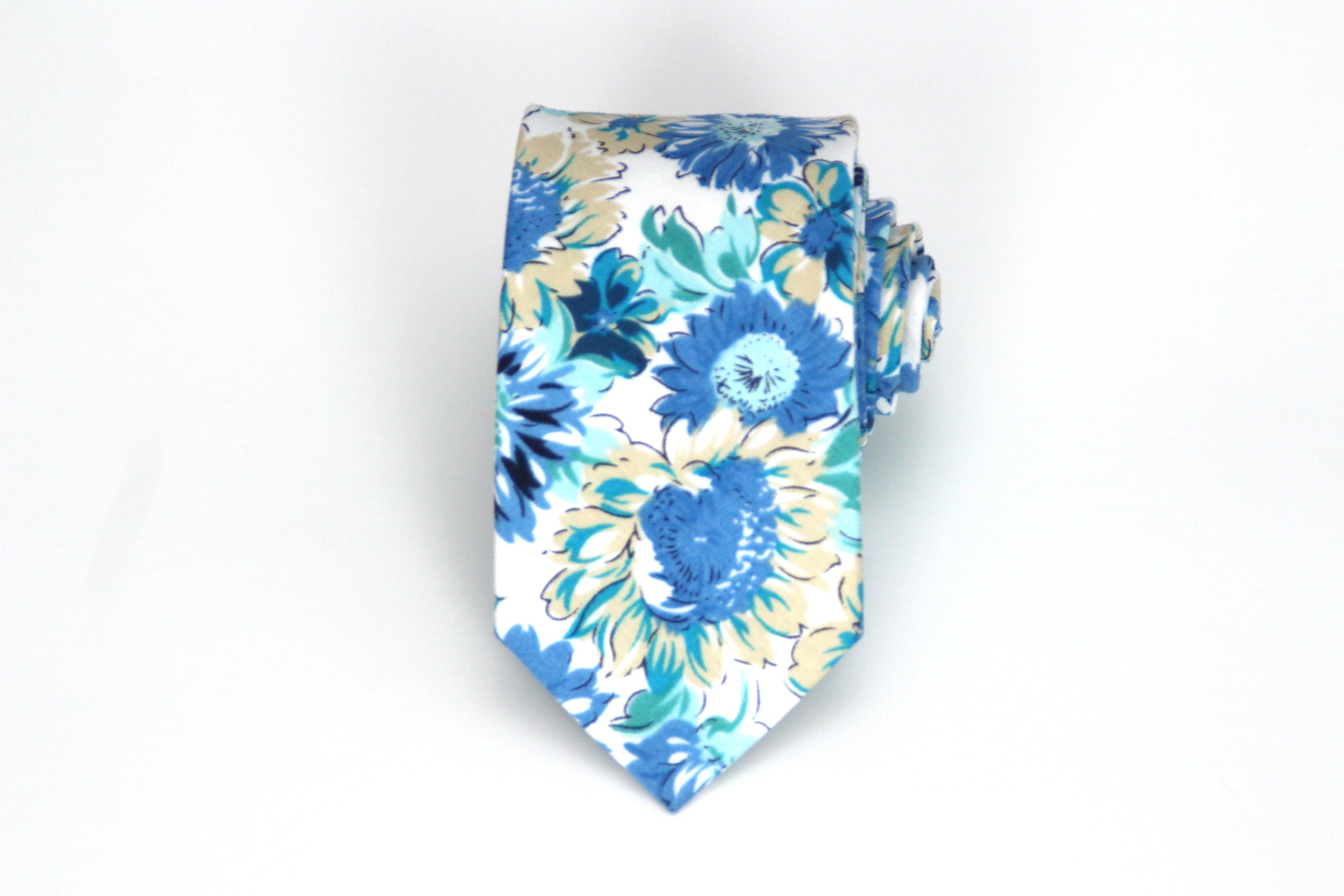 Blue Floral Necktie